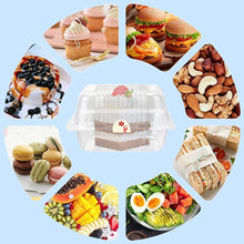 Surflyee 50PCS Cake Slice Boxes Individual, Cake Boxes for Cake Portions, 5.5 Inch Clear Boxes for Food, Use for Large Muffin, Salad, Cheese, Suitable for Home Baking, Party, Cake Shop