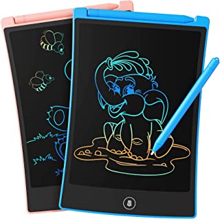 TEKFUN Toys for 3 4 5 6 7 Year Old Girls Boys, 2 Pack LCD Writing Tablet Kids 8.5inch Erasable Drawing Tablet Drawing Pad with 4 Stylus, Birthday for Girls Boys (Pink+Blue)