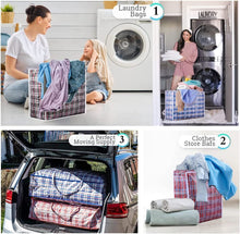 AAYAW laundry bags with zips & handles (Pack of 5) strong and light weight storage bags for clothes Perfect for Moving/Travel/Storage Reusable