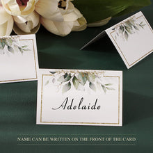 50pcs Wedding Place Cards Leaves Table Seating Cards Paper Tented Wedding Name Cards for Table Setting Birthday Dinner Christmas Party