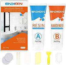 Bath Repair Kit White, Endhokn Enamel, Porcelain, Acrylic, Fiberglass, Ceramic Sink Repair Kit, Tub Tile Ceramic Toilet Shower Kit & Tray & Chip & Pedestal Crack Hole Scratches Repair