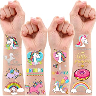 Leesgel Unicorn Birthday Party Supplies, 30 Styles Glitter Unicorn Temporary Tattoos for Kids, Unicorn Gifts for Girls Unicorn Party Decorations Games Prizes Unicorn Toys for Birthday Party Favour