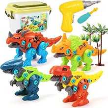 Dinosaur Toys for Boys, Take-Apart Dinosaur Toys for Kids with Electric Drill and Storage Box, DIY Dinosaur Construction Build Set Educational STEM Gifts for Boys Girls