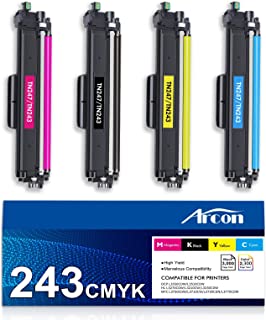 4-Pack TN-243CMYK Compatible Toner Replacement for Brother TN247 TN243CMYK TN-243 DCP-L3550CDW DCP-L3510CDW HL-L3230CDW MFC-L3710CW MFC-L3750CDW MFC-L3770CDW HL-L3210CW - Black Cyan Yellow Magenta