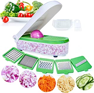 Vegetable Chopper, Pro Onion Chopper Slicer Dicer Cutter Grater for Kitchen - Cheese, Fruit & Veggie Chopper - Food Chopper Veggie Slicer Manual Mandolin Slicer with 5 Blades