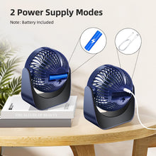 BEGKYA Desk Fan, Mini USB Fan Silent with Battery Powered, 3 Speeds Small Quiet Table Fan Rechargeable, 360 Rotation Portable Cooling Fan for Desktop/Office/Bedroom/Car/Travel/Outdoor/Camping(Blue)