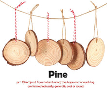 50 Pcs Natural Wood Slices 6-7cm Unfinished Predrilled Log Discs Wooden Circles with Natural Jute Twine for DIY Crafts Christmas Decorations Ornaments