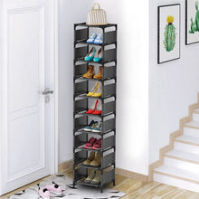 esonstyle 10 Tier Shoe Rack Metal Narrow Shoe Rack For 10 Pairs Tall Shoe Rack Space Saving Shoe Organizer for Living Room Entryway Hallway and Cloakroom