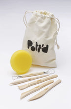Pott'd Home Air-Dry Clay Pottery Kit for Beginners, Pottery Kit for Adults. Kit Includes: Air-Dry Clay, Tools, Paints, Brushes, Sealant, How-to-Guide, Air Drying Clay Kit, Gift - Pastel Paints