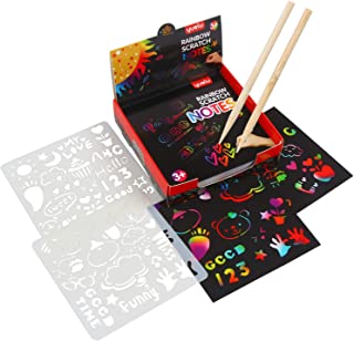 SULOLI Scratch Arts and Crafts for Kids, DIY Projects, Black Paper Magic Rainbow Painting Boards