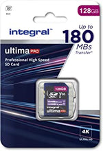 Integral 128GB SD Card 4K Video Read Speed 180MB/s and Write Speed 130MB/s SDXC V30 U3 180-V30 Our Fastest Ever High Speed SD Memory Card