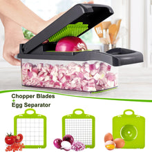 TELANKS Vegetable Chopper, 15 in 1 Mandoline Veg Chopper and Dicer, Food Chopper, Chopper for Salad Onion Veg Garlic Potato, Kitchen Multifunctional Vegetable Cutter (Gray)