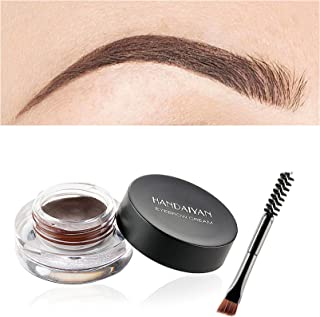 Eyebrow Cream, Waterproof Eyebrow Gel Long Lasting Brow Pomade with Brush, Natural Versatile Tinted Brow Gel Creates Natural Looking Brows for Holiday Parties Makeup (2#Dark brown)