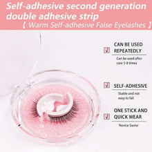 1 Pair Reusable Adhesive Eyelashes False Eyelashe Self Adhesive Eyelashes Reusable False Eyelashes Natural Wispy Eyelashes 3D Lashes Waterproof Without Glue for Daily Date Party
