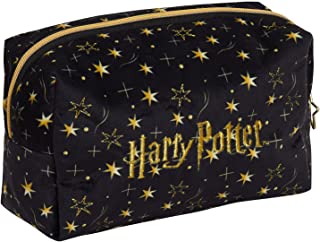 Harry Potter Make Up Bag for Women Girls Pencil Case Black Velvet Cosmetic Toiletries Bag Travel Accessory Deathly Hallows Gift