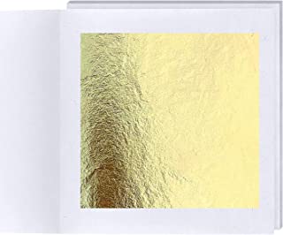 1.7" X 1.7" 24k Gold Leaf Sheets Edible for Cakes Art Painting Gold Leaf Edible for Cake Flakes Makeup, Gilding, Skin Care, Drink Decorations 10 Sheets