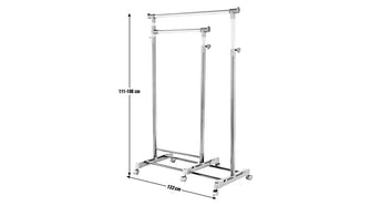 Clothes Rail with Lower Swing Out Rail - Black