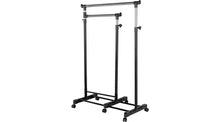 Clothes Rail with Lower Swing Out Rail - Black