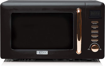 Haden Salcombe Black Microwave  Defrost, Reheat & Cooking Functions - 800w microwave - 20 Litre - Digital Timer - 6 Power Levels - Black and Copper