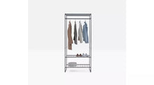 Clothes Rail with Shelves - Black