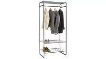 Clothes Rail with Shelves - Black