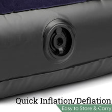 Comfort Quest Double Airbed, Inflatable Guest Air Bed, Blow Up Camping Mattress, Flocked Surface, Coil Beam Construction, L191cm x W137cm x D22cm, Max Weight 295kg