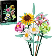 IKUPER Flower Bouquet Building Kit, 6 Stems Artificial Flowers, Botanical Collection Set for Adults, Creative Decorative Home Accessories, Ideas Gifts for Adults and Kids Aged 14+ (582PCS)