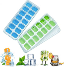 Ice Cube Trays with No-Spill Removable Lid, Lfgb Certified BPA Free Moulds,Easy-Release Silicone and Flexible 28-Ice Trays,Best for Freezer,Baby Food,Water,Whiskey,Cocktail and Other Drink