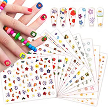 EBANKU 12 Sheets Nail Art Stickers Decals Self Adhesive 3D Nail Art Stickers Flower Fruit Cactus Leaves Adhesive Nail Sticker for Nail Art Decoration Women Girls Kids Manicure DIY