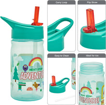 Hey Duggee Adventure Water Bottle with Flip up Straw 380ml Official Merchandise by Polar Gear  Kids Reusable Non Spill BPA Free - Recyclable Plastic  For School Nursery Sports Picnic  Green