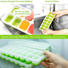 Ice Cube Trays with No-Spill Removable Lid, Lfgb Certified BPA Free Moulds,Easy-Release Silicone and Flexible 28-Ice Trays,Best for Freezer,Baby Food,Water,Whiskey,Cocktail and Other Drink