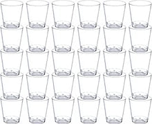 AHAD Disposable Shot Glasses Multi Use Plastic Cups Crystal Clear Hard Sampling Sturdy and Durable Shatterproof Ideal For Parties Outdoor Events Travel BBQ Most Celebrations 30ml (Pack of 30)