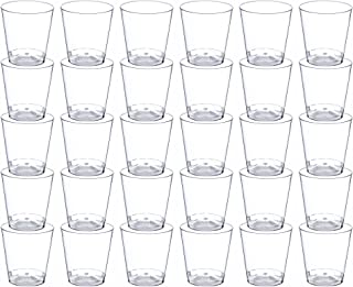 AHAD Disposable Shot Glasses Multi Use Plastic Cups Crystal Clear Hard Sampling Sturdy and Durable Shatterproof Ideal For Parties Outdoor Events Travel BBQ Most Celebrations 30ml (Pack of 30)