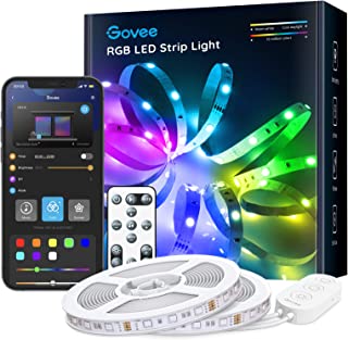 Govee LED Lights 10m, Bluetooth RGB LED Strip Lights with Music Sync Mode, 3 Ways Control, for Bedroom, Kitchen, DIY Party, 2 Rolls of 5m, 12V