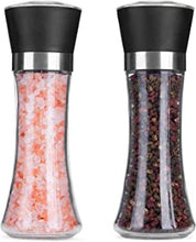 Hotder Salt and Pepper Mills Set,Salt and Pepper Grinder Set with Adjustable Non-Corrosive Ceramic Grinder for Himalayan Pink Salt,Pepper,Spices,No Salt/Pepper Included(2 Pack)