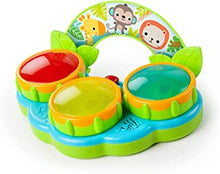 Bright Starts, Safari Beats Musical Instrument Drum Toy with 3 Colourful Lights, 12+ Melodies & Sounds, Development & Activity Toy, Tummy Time, Ages 3 months +