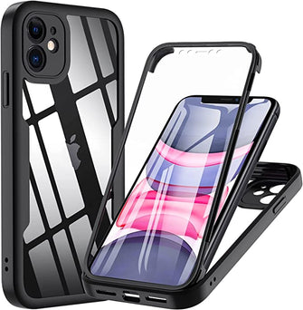 OWKEY for iPhone 11 Case 6.1 inch, 360 Degree Full Body Protective iPhone 11 Cases with Built-in Screen Protector Heavy Duty Protection Shockproof Cover for Women Girls for iPhone 11 (Black)