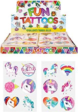 Henbrandt 24 x Girls UNICORN Temporary Tattoos Children's Birthday Party Bag Filler