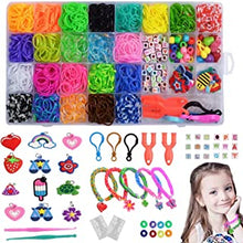 1700+Colorfur Loom Rubber Bands Set ,Rainbow Rubber Bands for Bracelet Making Kit DIY Band Bracelet Mega Refill Kit Girls Gift to Improve Imagination ,X-mas Birthday Gift for Kids