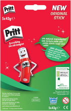 Pritt Glue Stick, Safe & Child-Friendly Craft Glue for Arts & Crafts Activities, Strong-Hold adhesive for School & Office Supplies, 43g (Pack of 5)