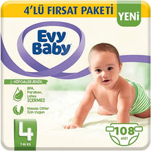 Evy Babyi Size 4 Maxi 108 Pieces Hypoallergenic Baby Diapers