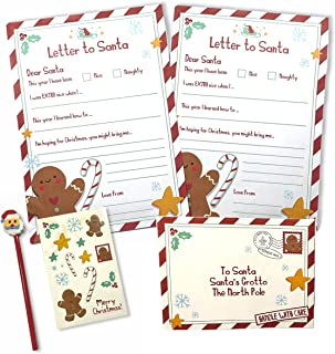 Stalwart® Letter To Santa Pack With Pencil, Eraser, Sticker Sheet And Envelope