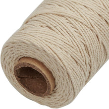 Tenn Well Butchers String, 3Ply 100m Strong Cotton Kitchen Twine Food Safe Oven Cooking String for Meat Trussing Tying, Chicken Roasting and Sausage Making (Beige)