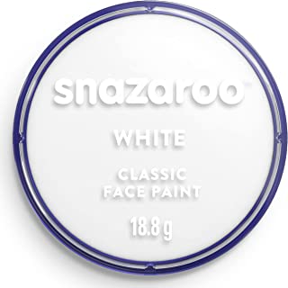 Snazaroo Classic Face and Body Paint, White, 18.8g Professional Water Based, Single Cake Makeup Supplies for Adults, Kids and Special FX