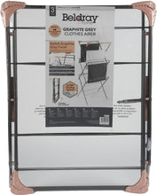 Beldray LA072498GRYEU Elegant Airer, Indoor Clothes Horse Rack, Collapsible Laundry Dryer, Foldable For Compact Storage, 15 M Drying Space, Fold Out Hooks For Hangers, 7 kg Capacity, Graphite Grey