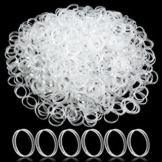 Hanyousheng Hair Elastics, Clear Elastic Hair Bands, 1000 Pieces Mini Hair Rubber Bands, Clear Small Hair Bands, Apply to Kids Hair, Braids Hair, Wedding Hairstyle