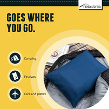 Trekrite Small Travel and Camping Pillow  Compact/Pack Away Cushion with Removable Washable Cover