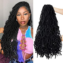 Beyond Beauty 6 Packs/Lot Nu Faux Locs Crochet Hair 24 Inches Pre-looped Goddess Locs Crochet Hair Soft Dreadlocks Synthetic Hair Extensions 18strands/Pack(#1B)