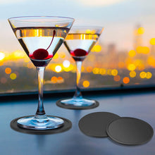 8 Pcs Silicone Coasters for Drinks, Black Round Mugs Coasters, Drink Coasters Pads Mats Non Slip for Coffee Beer Mug Wine Glass Home and Bar Coasters