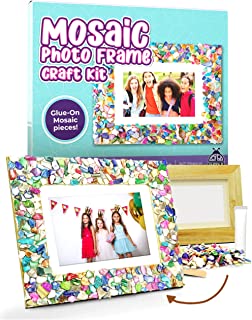 Purple Ladybug Mosaic Photo Frame Craft Kit for Kids with Colourful Mother of Pearl Shells - Cool Gifts for 6 7 8 9 10 11 Year Old Girls, Presents for Children & Teens - Unique Gifts for Girls